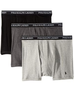 Polo Ralph Lauren Classic Fit W/wicking 3-pack Boxer Briefs Andover Heather/madison Heather/black 2xl - Multicolor