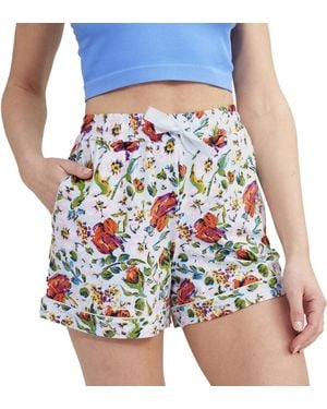 Vera Bradley Cotton Pajama Shorts With Pockets - Blue