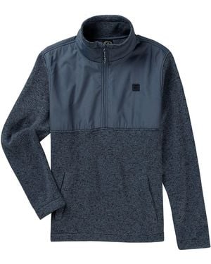 Billabong Boundary 1/2 Zip Blocked Fleece Sweater Jacket - Blue