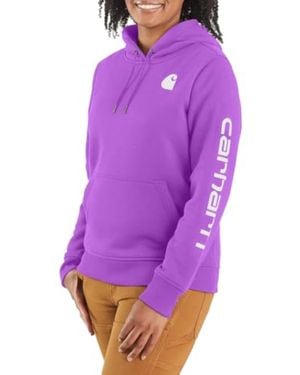 Carhartt Relaxed Fit Midweight Logo Sleeve Graphic Sweatshirt - Purple