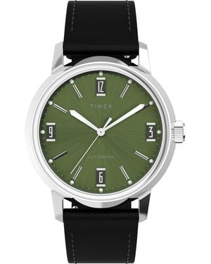 Timex Black Two- Piece Quick Release Green Dial Stainless Steel