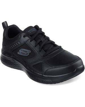 Skechers Work Cottonwood Cantix Leather Slip Resistant Shoe Food Service in Black for Men Lyst