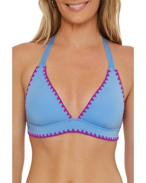 Lucky Brand Standard Marbella Halter Bikini Top - Blue