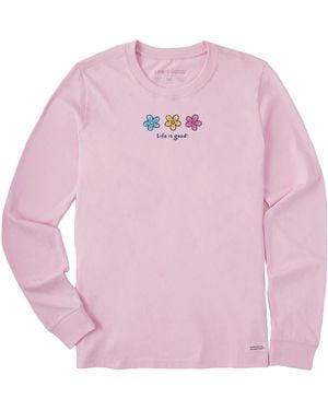 Life Is Good. Crusher Tee Three Daisies - Pink