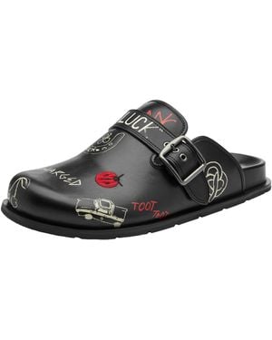 COACH Buckle Clog With Sketch Print - Black