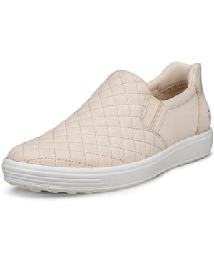 Ecco Soft 7 Quilted Easy Slip On Sneaker - White