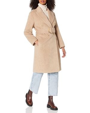 Vince Belted Peak Lapel Coat - Natural