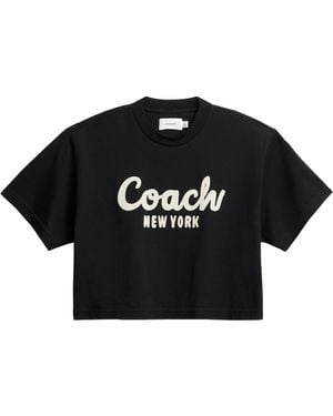 COACH Crsv Crpd Tee T Shirt - Black
