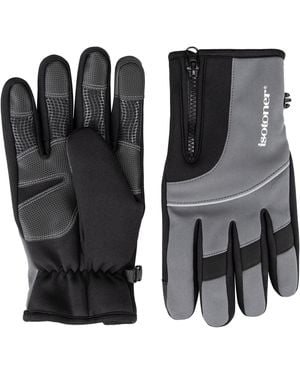 Isotoner Neoprene Sport Gloves With Zipper Closure - Black