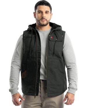 Wrangler Riggs Workwear Sherpa Lined Vest With Hood - Black