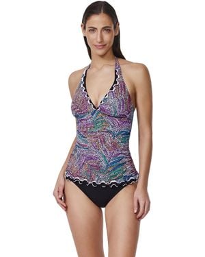 Gottex Standard Layla Tricolore Halter Tankini Top - Blue