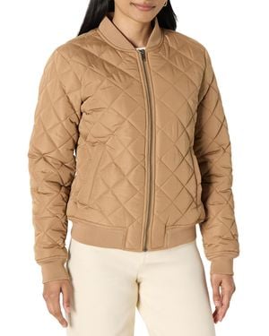 Amazon Essentials Chaqueta Acolchada de Estilo Bomber y de Corte Estándar Mujer - Marrón