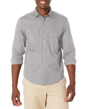 Dockers ® Regular Fit Long Sleeve Two Pocket Work Shirt - Gray