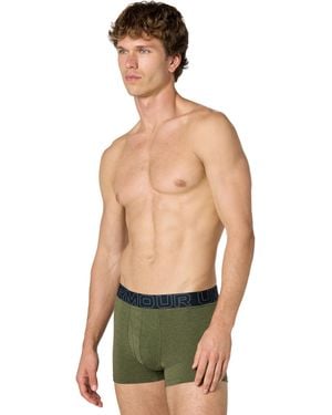 Under Armour Ua Performance Cotton-print 3 In 3pk,marine Od Green Boxer Briefs