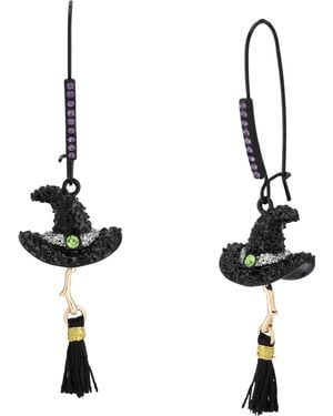 Betsey Johnson Witch Hat Dangle Earrings - Black