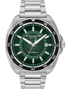 COACH Stainless Steel Bracelet - Water Resistant Up To 5atm/50 Meters - Gift For Him - Premium Fashion - Self-winding - Metallic
