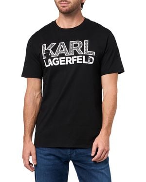 Karl Lagerfeld Paris Crewneck Short Sleeve Graphic Design Relaxed Fit T-shirt - Black