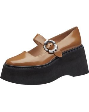 COACH Tea Rose Platform Mary Jane Loafer - Brown