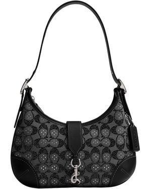 COACH The Originals Crystal Signature Jacquard Hamptons Hobo - Black