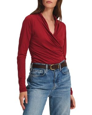 Velvet By Graham & Spencer Meri Gauzy Whisper Classics Top - Red