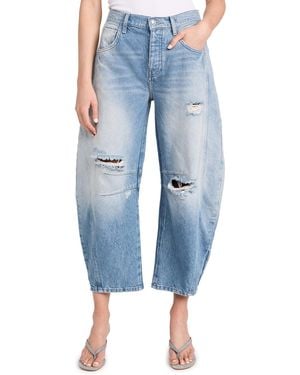 Free People We The Free Good Luck Mid-rise Barrel Jeans - Blue