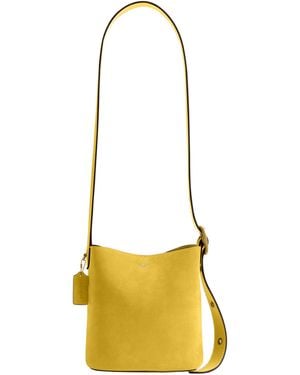 COACH Bleecker Bucket Bag 21 In Suede - Metallic