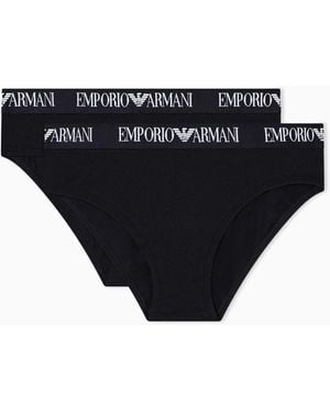 Emporio Armani Essential Cotton 2 Pack Brief - Black