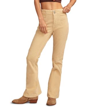 Lucky Brand High Rise Seamed Corduroy Stevie Flare - Natural
