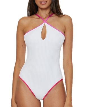 Trina Turk Standard Maori High Neck One Piece Swimsuit - White