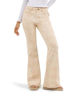 Wrangler High Waisted Fierce Flare Jean - Natural