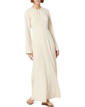 The Drop Twisted Neckline Maxi Dress By @withloveleena - Natural