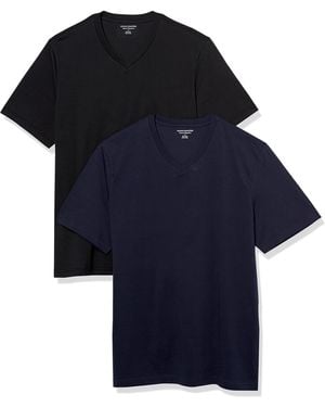 Amazon Essentials T-Shirt con Scollo a v a iche Corte Uomo - Blu