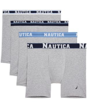 Nautica 4 Pack Limited Edition Stretch Boxer Briefs - Gray