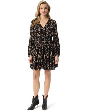 Jessica Simpson S Yara Ruffled Mini Dress With Belled Sleeves Standard - Black