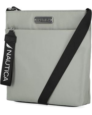 Nautica Diver Nylon Small Crossbody Bag Purse With Adjustable Shoulder Strap - Gray