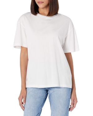 The Drop Lydia Short Sleeve Loose Drop Shoulder Jersey T-shirt - White