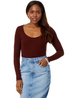 AG Jeans Jaxon Long Sleeve Scoop (Dark Plum) Clothing - Red