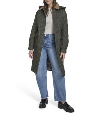 Levi's Diamond Quilted Cinch Waist Coat - Blue