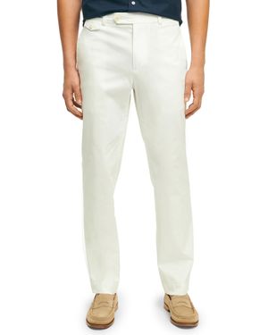 Brooks Brothers Slim Fit Stretch Supima Cotton Poplin Chino Pants - White