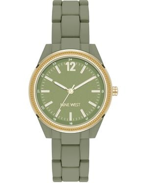 Nine West Rubberized Bracelet Watch - Green