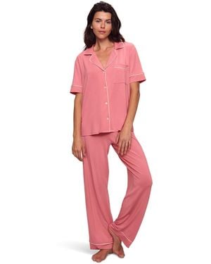 Eberjey Gisele Short Sleeve Pant Pj Set - Pink