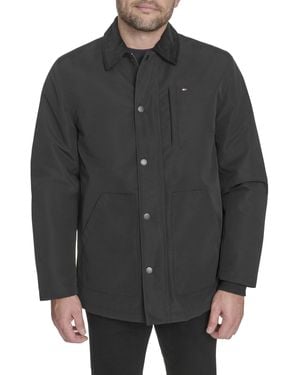 Tommy Hilfiger Barn Jacket With Corduroy Collar - Black