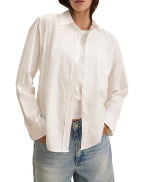 Velvet By Graham & Spencer Grace Cotton Poplin Button Up Shirt By Cleo Wade - White