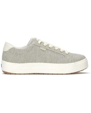Keds S Park Lace Up Snow White/oatmeal Seed Stripe 9 Medium