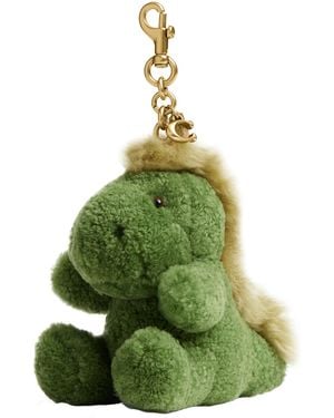 COACH Runway Shearling Dino Bag Charm - Green