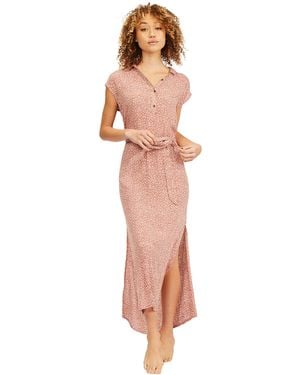 Billabong Womens Lovely Ways Button Front Midi Casual Dress - Multicolour