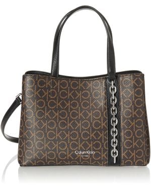 Calvin Klein Bolsa de Triple Compartimento Adeline para Mujer - Marrón