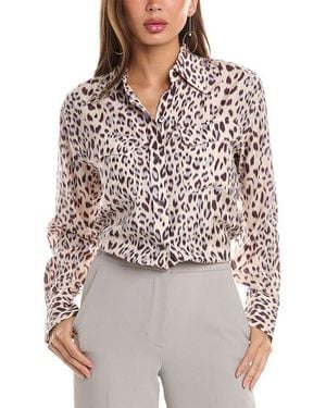 Equipment Cody Top In Cream Tan Multi - Blue