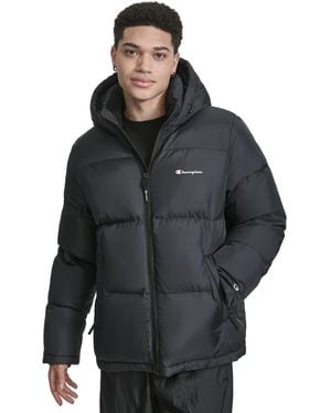 Champion Heavy Weight Puffer With Adjustable Hood - Black