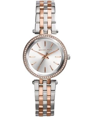 Michael Kors Darci Mk3218 Silver Stainless-steel Quartz Watch With Brown Dial - Metallic